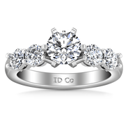 Round Diamond Pave Engagement Ring Journey 14K White Gold