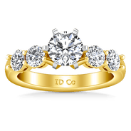 Pave Diamond EngagementRing Journey 14K Yellow Gold
