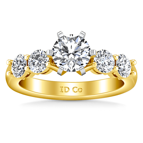 Pave Diamond EngagementRing Journey 14K Yellow Gold