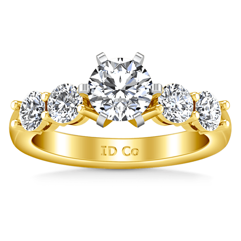 Pave Diamond EngagementRing Journey 14K Yellow Gold
