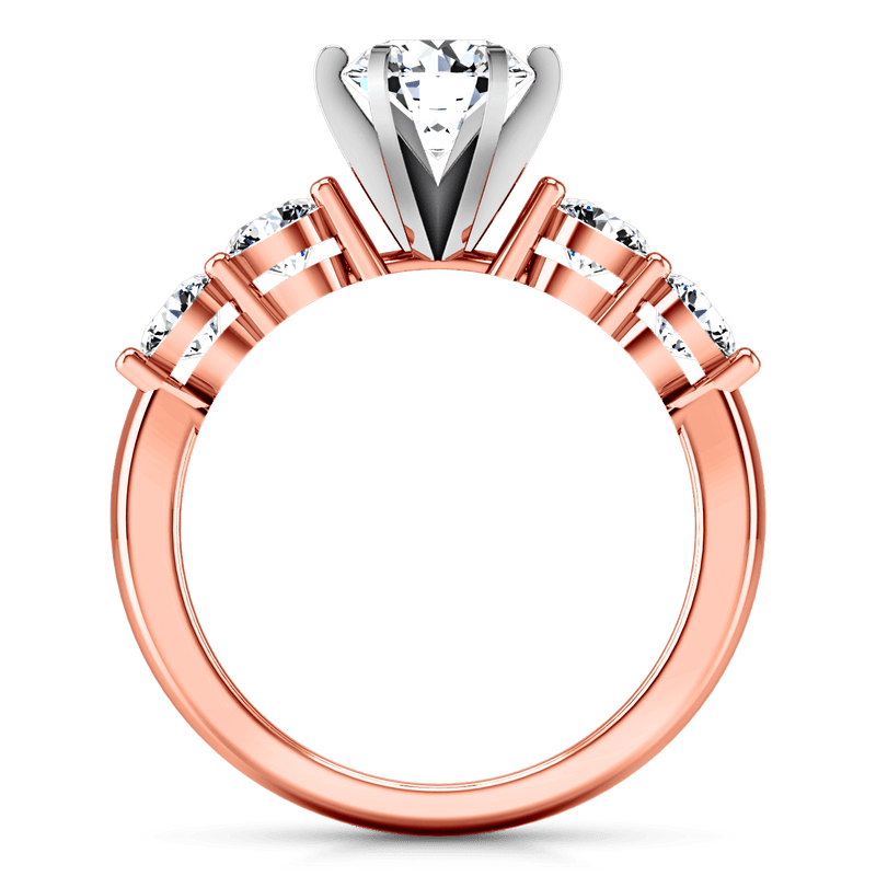 Pave Diamond Engagement Ring Journey 14K Rose Gold