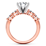 Pave Diamond Engagement Ring Journey 14K Rose Gold