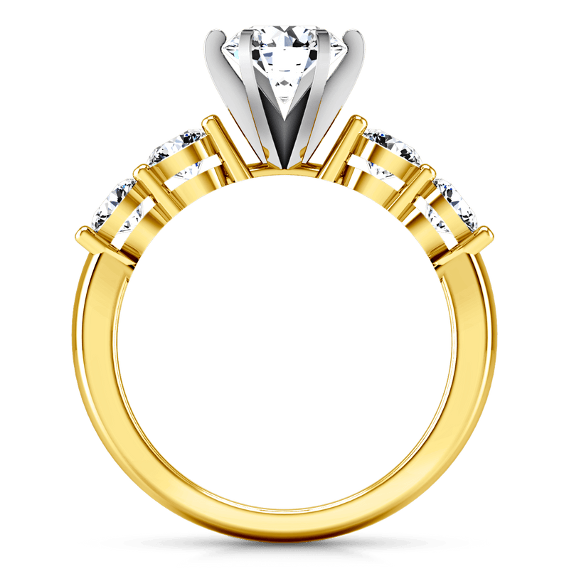 Pave Diamond EngagementRing Journey 14K Yellow Gold