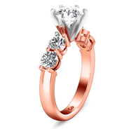 Pave Diamond Engagement Ring Journey 14K Rose Gold