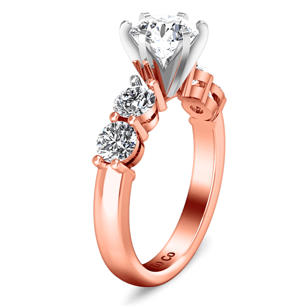 Pave Diamond Engagement Ring Journey 14K Rose Gold