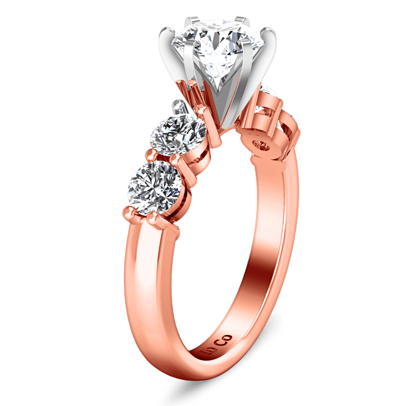 Pave Diamond Engagement Ring Journey 14K Rose Gold