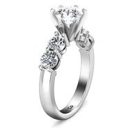 Round Diamond Pave Engagement Ring Journey 14K White Gold