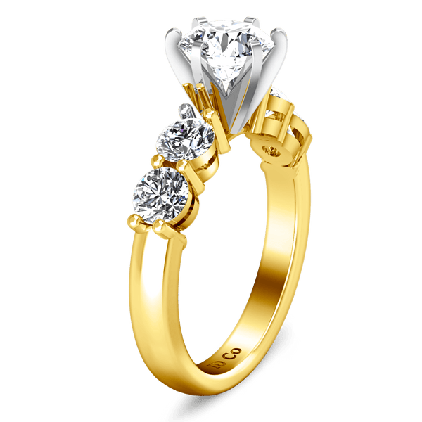 Pave Diamond EngagementRing Journey 14K Yellow Gold