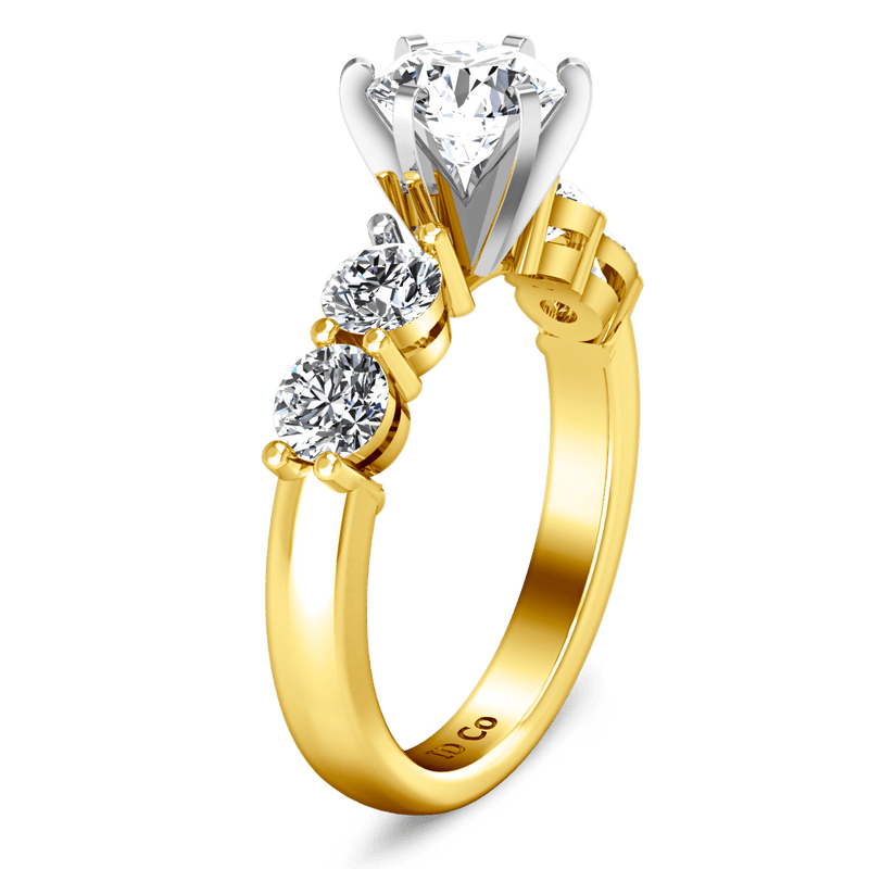 Pave Diamond EngagementRing Journey 14K Yellow Gold