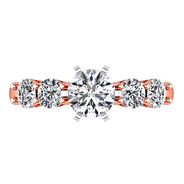 Pave Diamond Engagement Ring Journey 14K Rose Gold