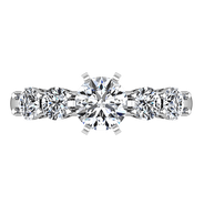 Round Diamond Pave Engagement Ring Journey 14K White Gold