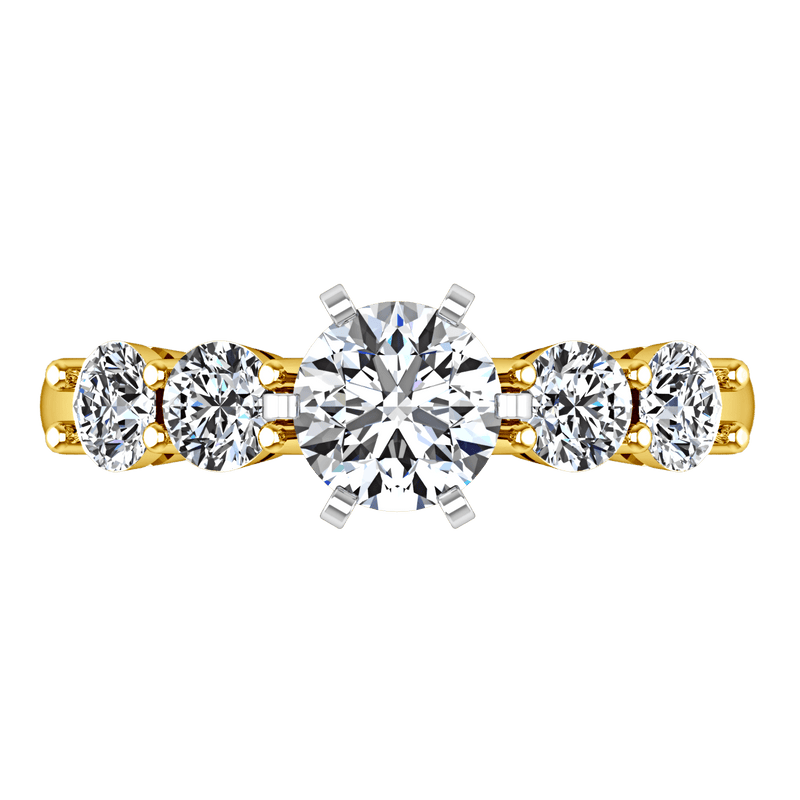 Pave Diamond EngagementRing Journey 14K Yellow Gold