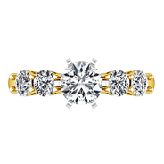 Pave Diamond EngagementRing Journey 14K Yellow Gold