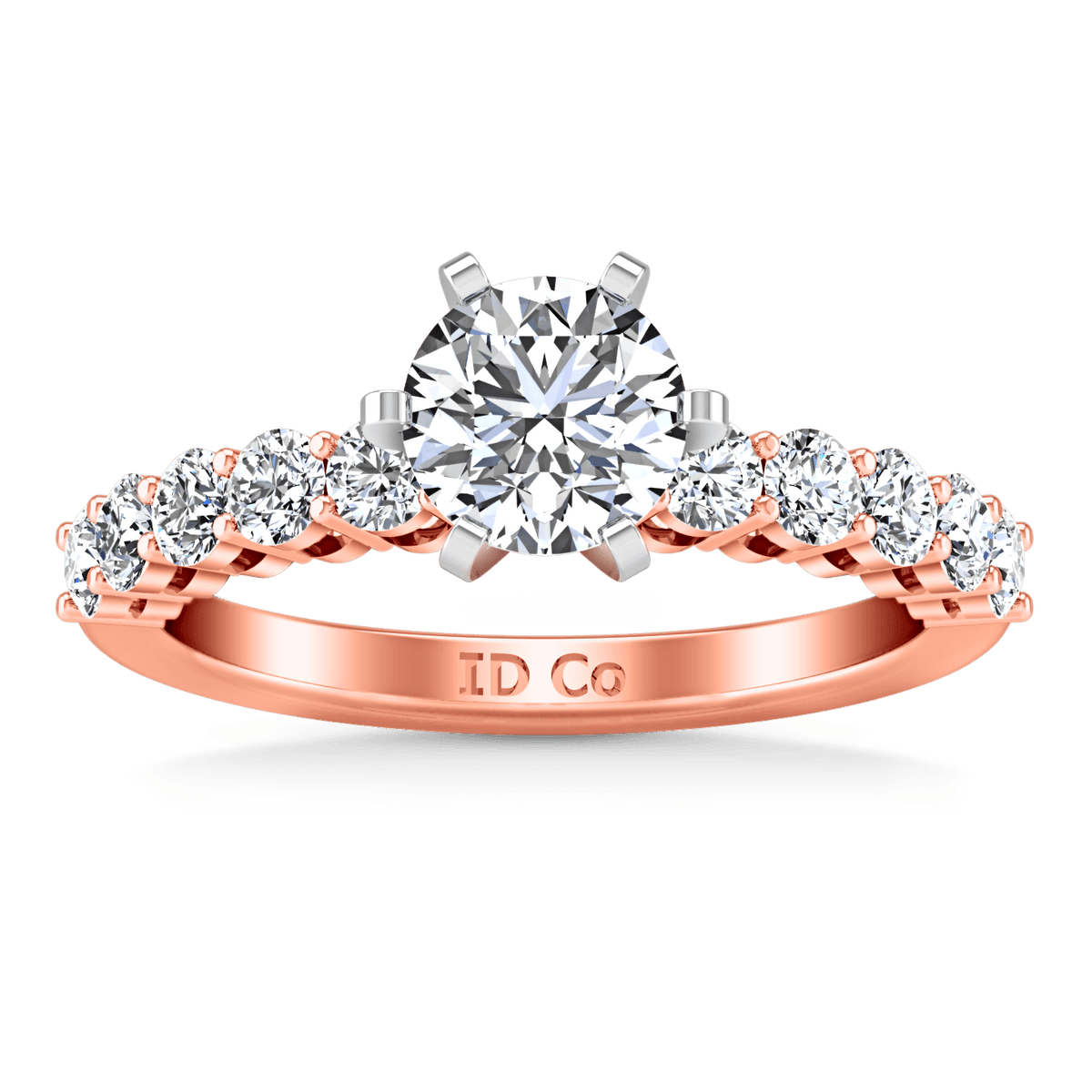 Pave Diamond Engagement Ring Fleur 14K Rose Gold