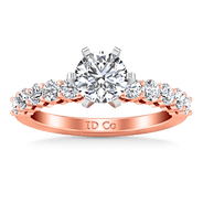 Pave Diamond Engagement Ring Fleur 14K Rose Gold