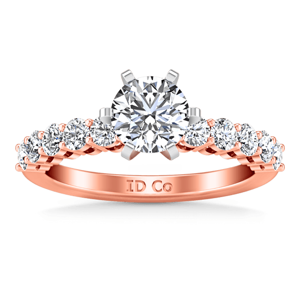 Pave Diamond Engagement Ring Fleur 14K Rose Gold
