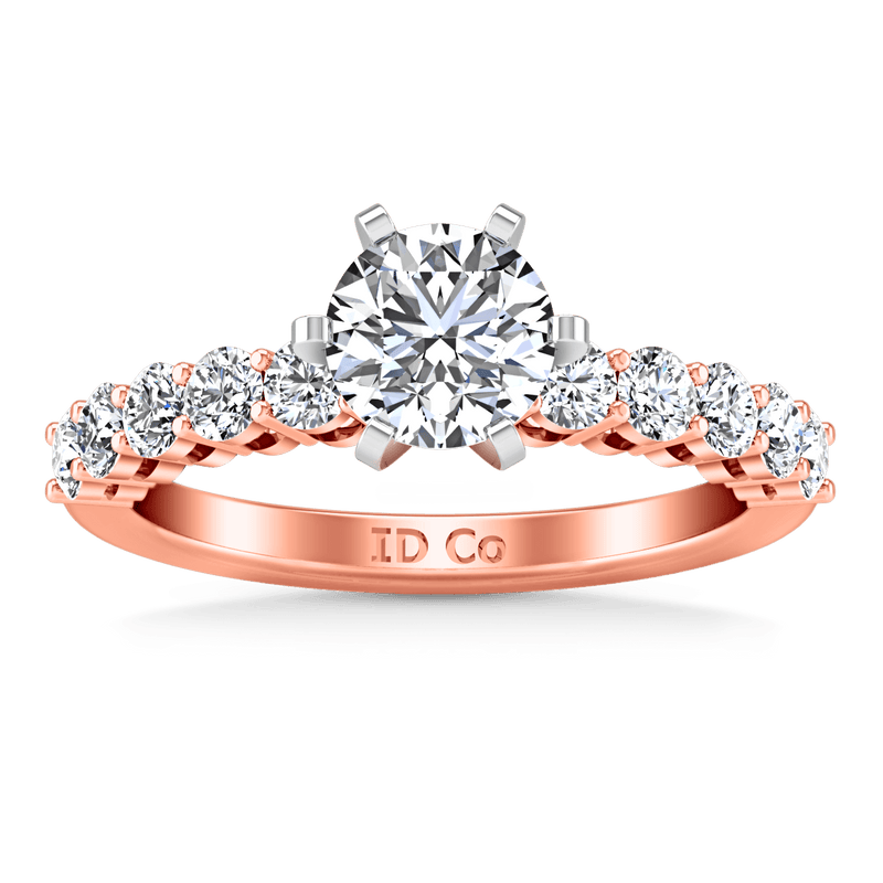 Pave Diamond Engagement Ring Fleur 14K Rose Gold