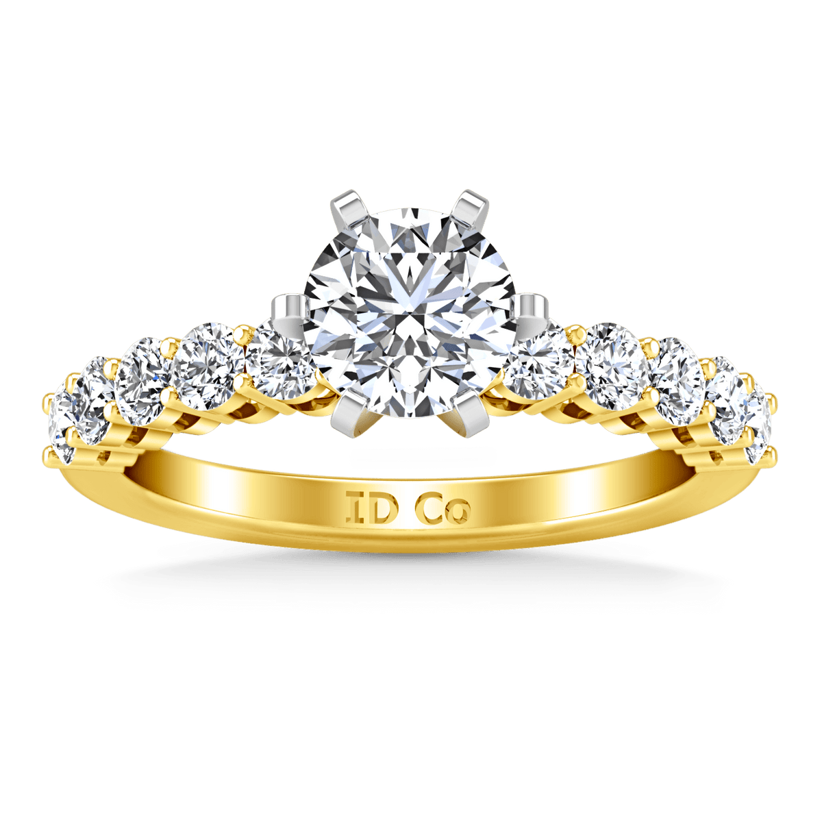 Pave Diamond EngagementRing Fleur 14K Yellow Gold