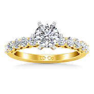 Pave Diamond EngagementRing Fleur 14K Yellow Gold