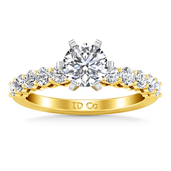 Pave Diamond EngagementRing Fleur 14K Yellow Gold