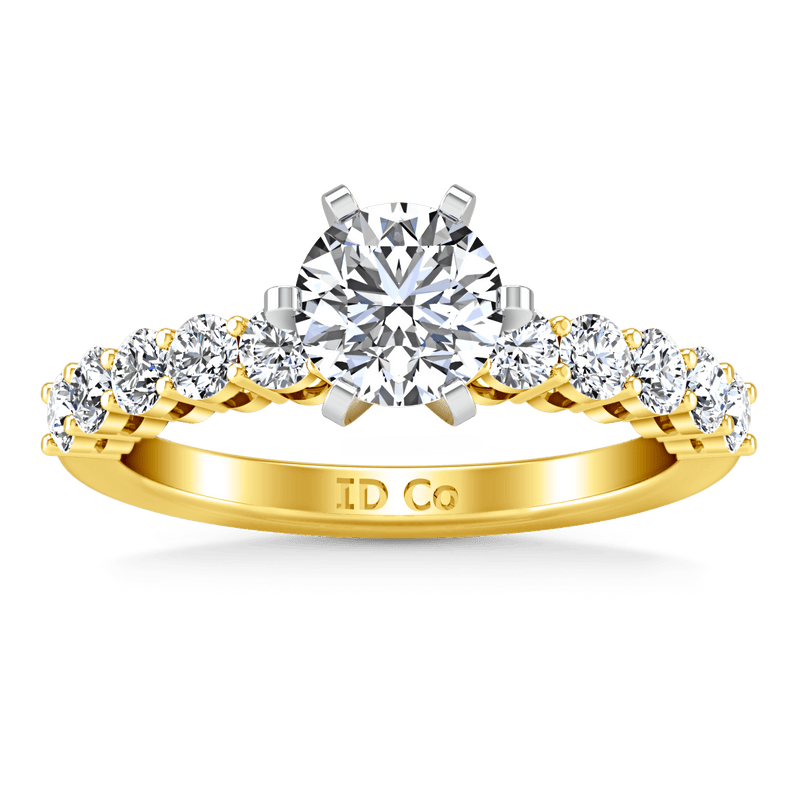 Pave Diamond EngagementRing Fleur 14K Yellow Gold