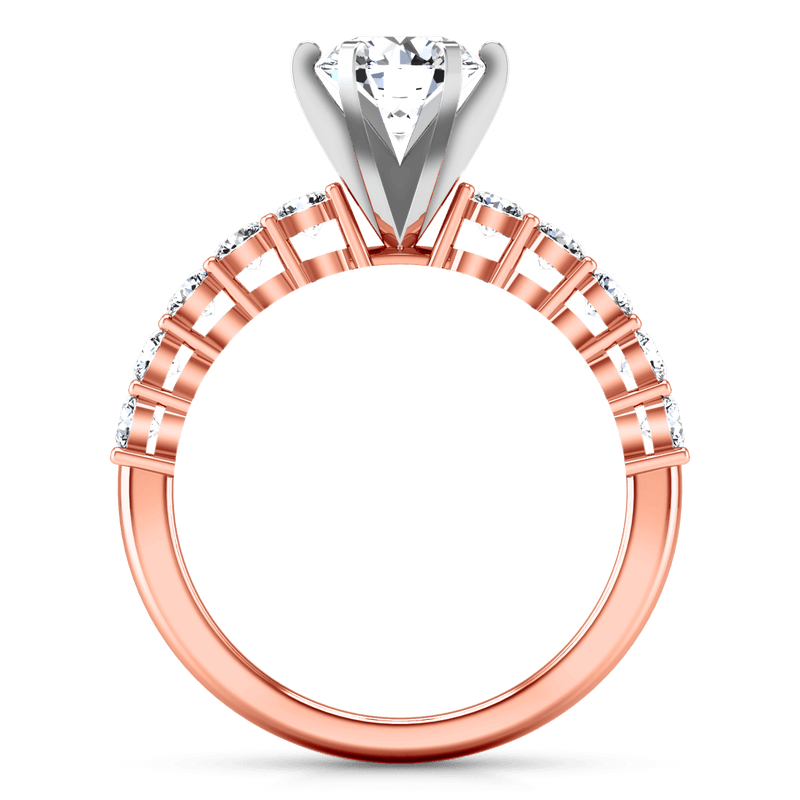 Pave Diamond Engagement Ring Fleur 14K Rose Gold