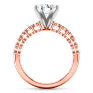Pave Diamond Engagement Ring Fleur 14K Rose Gold