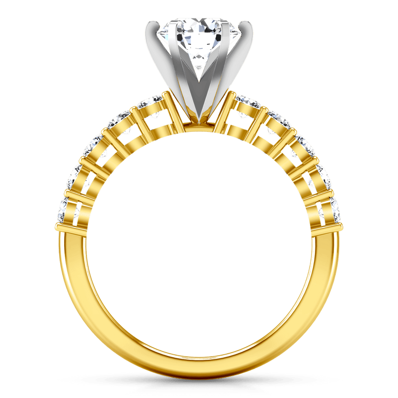 Pave Diamond EngagementRing Fleur 14K Yellow Gold