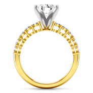 Pave Diamond EngagementRing Fleur 14K Yellow Gold