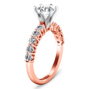 Pave Diamond Engagement Ring Fleur 14K Rose Gold