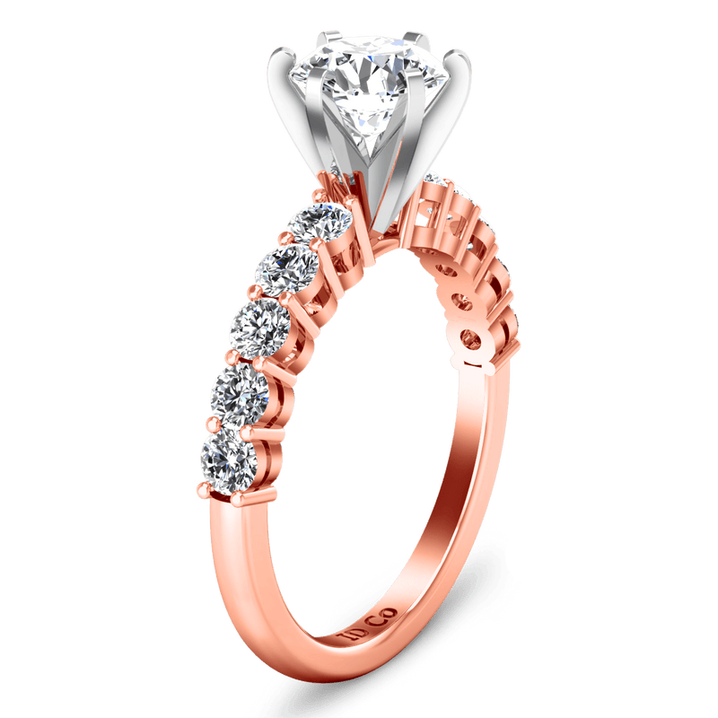 Pave Diamond Engagement Ring Fleur 14K Rose Gold