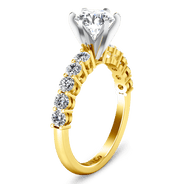 Pave Diamond EngagementRing Fleur 14K Yellow Gold