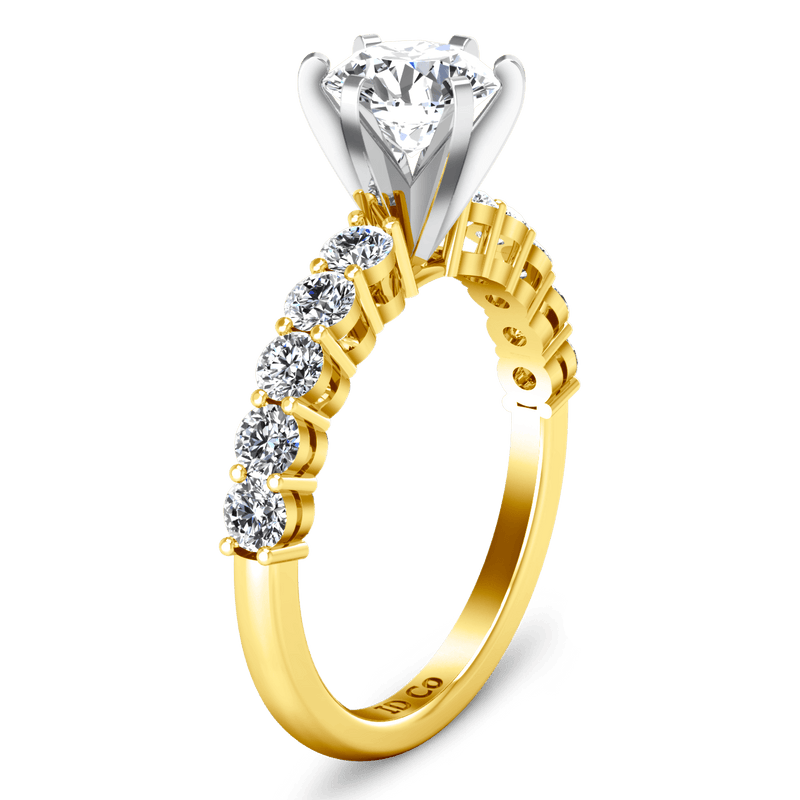 Pave Diamond EngagementRing Fleur 14K Yellow Gold