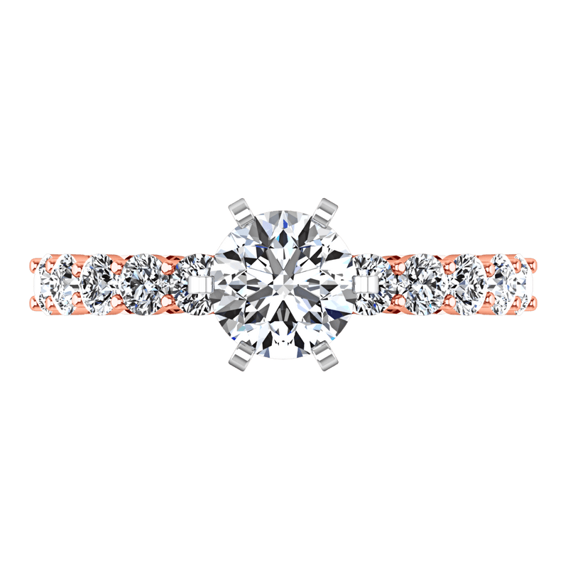 Pave Diamond Engagement Ring Fleur 14K Rose Gold