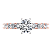 Pave Diamond Engagement Ring Fleur 14K Rose Gold