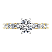 Pave Diamond EngagementRing Fleur 14K Yellow Gold