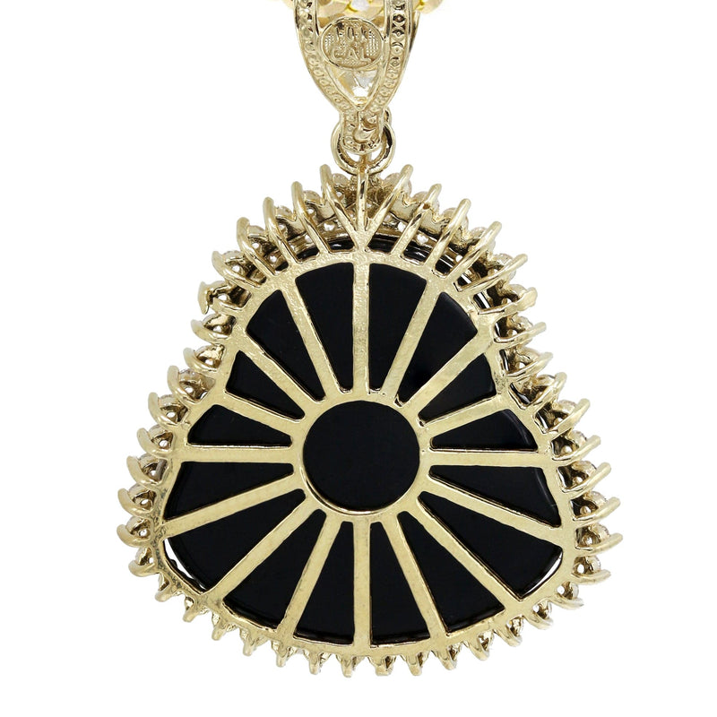 10K Yellow Gold Black Buddha Necklace | Appx. 23.9 Grams