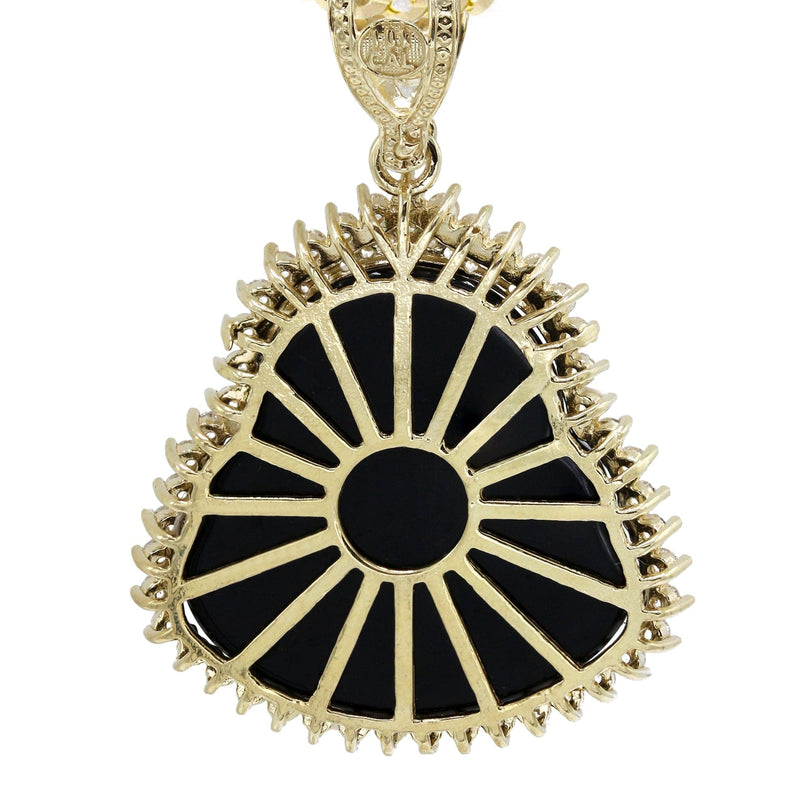 10K Yellow Gold Black Buddha Necklace | Appx. 23.9 Grams