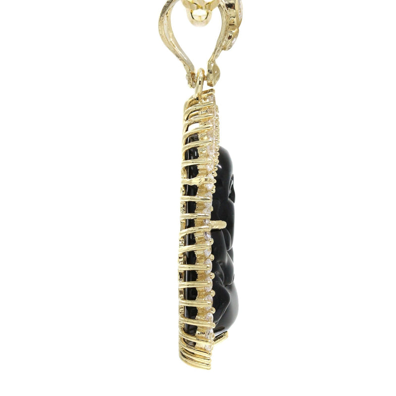 10K Yellow Gold Black Buddha Necklace | Appx. 23.9 Grams