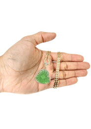 10K Yellow Gold Green Buddha Necklace | Appx. 21.6 Grams