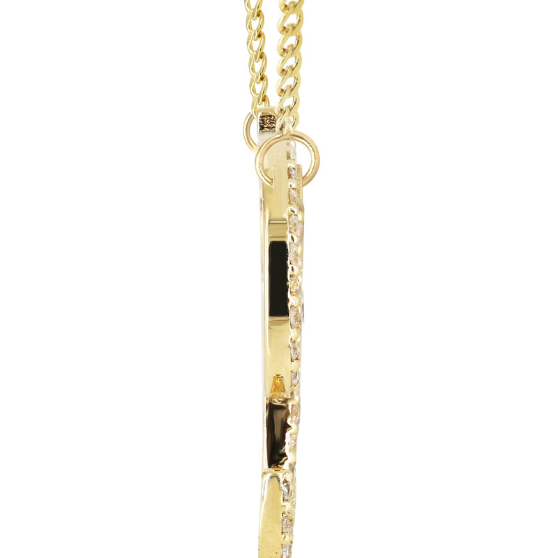 14K Gold  Full Diamond Script Name Plate Necklace | Style #62