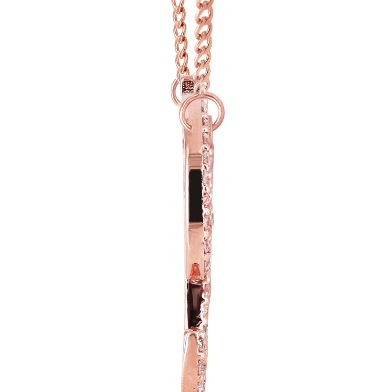 14K Rose Gold  Full Diamond Script Name Plate Necklace | Style #114