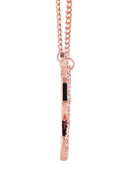 14K Rose Gold  Full Diamond Script Name Plate Necklace | Style #114