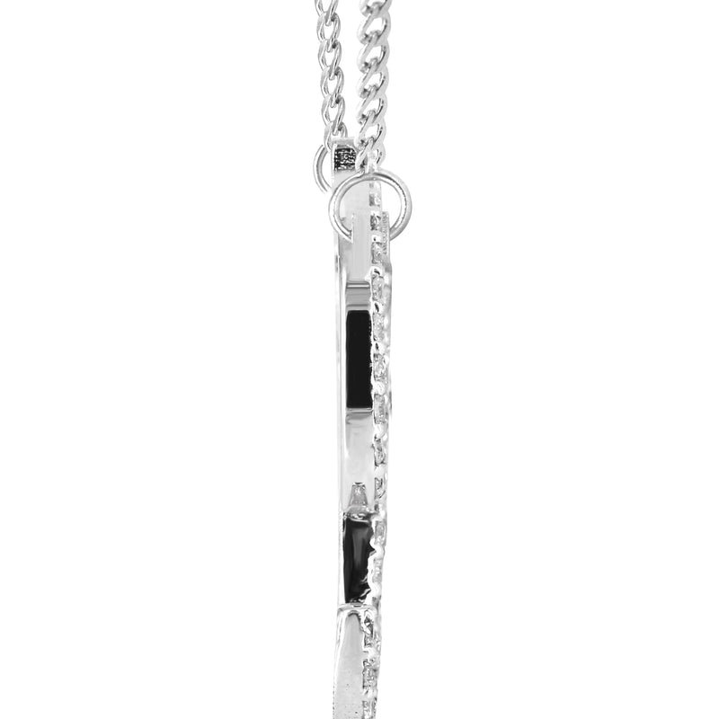 14K White Gold  Full Diamond Script Name Plate Necklace | Style #61