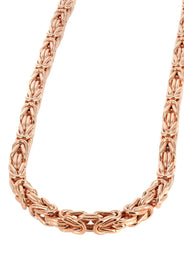 Womens 14K Rose Gold Chain - Semi Solid  Byzantine Chain