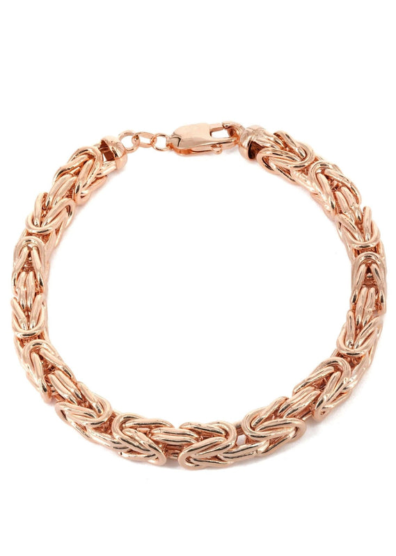 14K Rose Gold Bracelet Byzantine Women