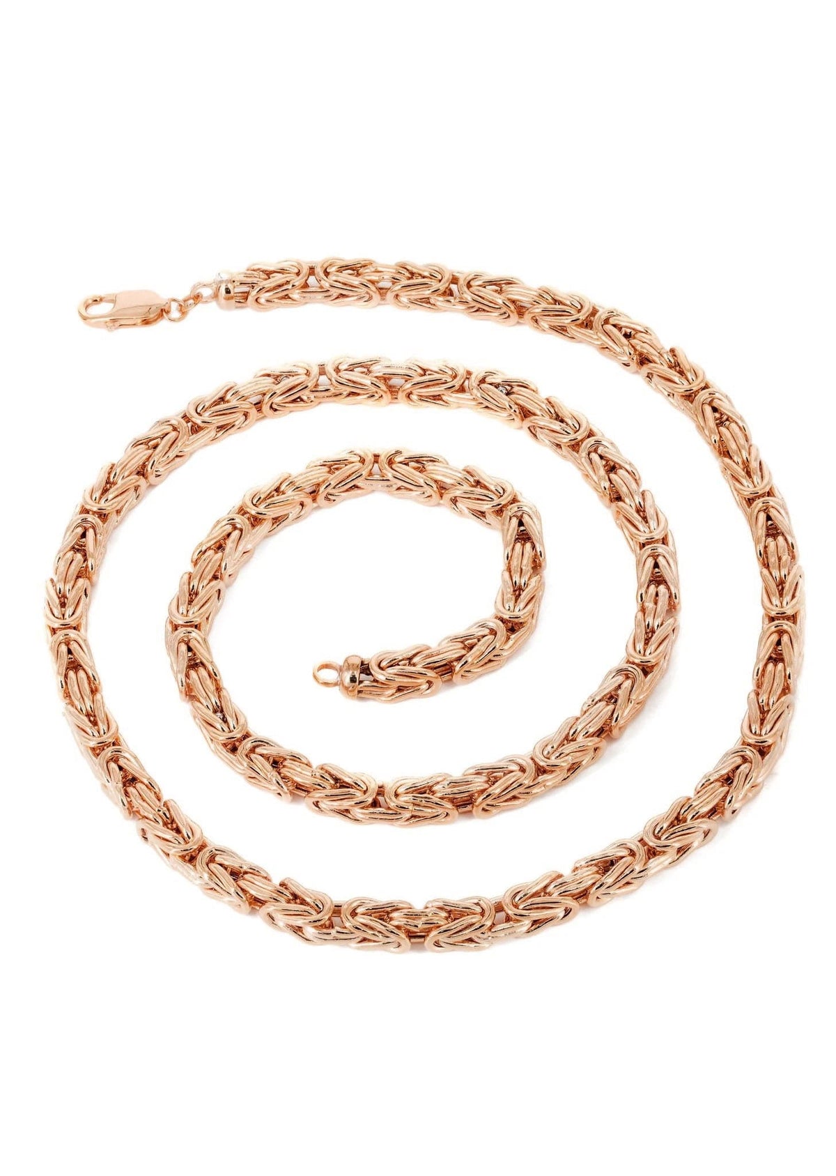 Semi Solid  Byzantine Chain - 14K Rose Gold Chain
