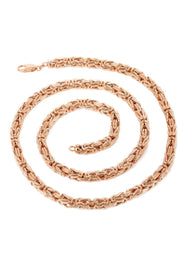Womens 14K Rose Gold Chain - Semi Solid  Byzantine Chain