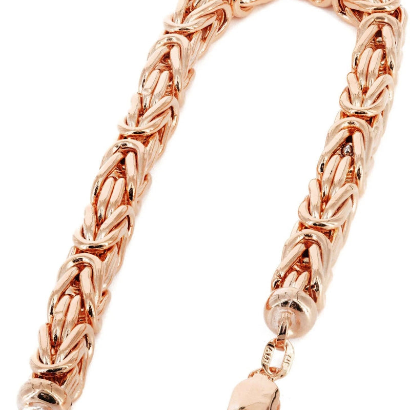 14K Rose Gold Bracelet Byzantine Women
