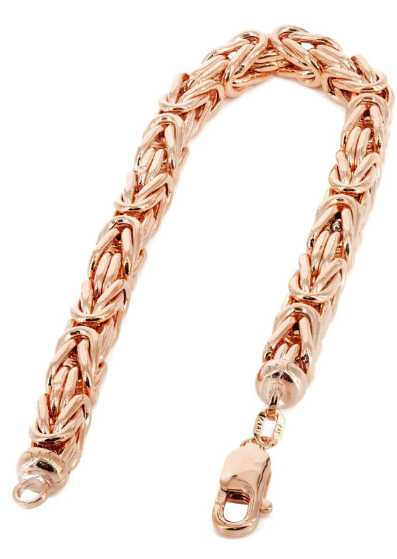 14K Rose Gold Bracelet Byzantine Women